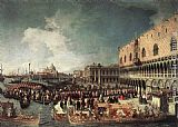 Canaletto Canvas Paintings - Reception of the Ambassador in the Doge's Palace